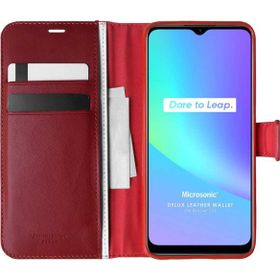 Microsonic Realme C25S Delux Leather Wallet Kırmızı Kılıf