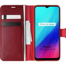 Microsonic Realme C3I Delux Leather Wallet Kırmızı Kılıf