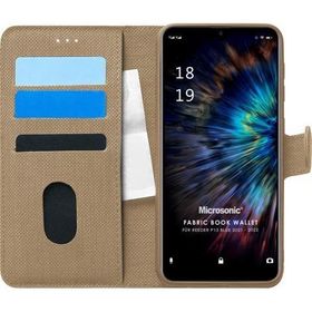 Microsonic Reeder P13 Blue 2021 Fabric Book Wallet Gold Cep Telefonu Kılıfı