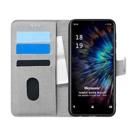 Microsonic Reeder P13 Blue 2021 Fabric Book Wallet Gri Cep Telefonu Kılıfı
