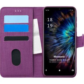 Microsonic Reeder P13 Blue 2021 Fabric Book Wallet Mor Cep Telefonu Kılıfı