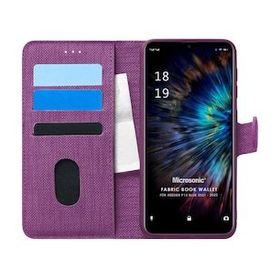 Microsonic Reeder P13 Blue 2021 Fabric Book Wallet Mor Cep Telefonu Kılıfı