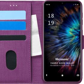 Microsonic Reeder P13 Blue 2021 Fabric Book Wallet Mor Cep Telefonu Kılıfı