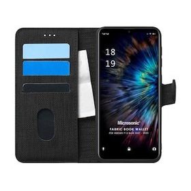 Microsonic Reeder P13 Blue 2021 Fabric Book Wallet Siyah Cep Telefonu Kılıfı