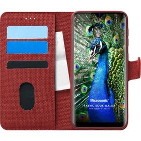 Microsonic Reeder P13 Blue Cüzdanlı Fabric Book Kırmızı Kılıf
