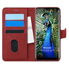 Microsonic Reeder P13 Blue Cüzdanlı Fabric Book Kırmızı Kılıf