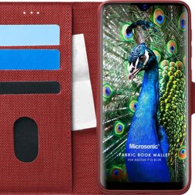 Microsonic Reeder P13 Blue Cüzdanlı Fabric Book Kırmızı Kılıf