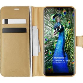 Microsonic Reeder P13 Blue Delux Leather Wallet Gold Cep Telefonu Kılıfı