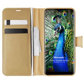 Microsonic Reeder P13 Blue Delux Leather Wallet Gold Cep Telefonu Kılıfı
