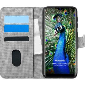 Microsonic Reeder P13 Blue Fabric Book Wallet Gri Cep Telefonu Kılıfı