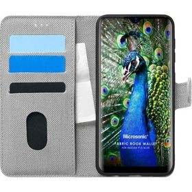Microsonic Reeder P13 Blue Fabric Book Wallet Gri Cep Telefonu Kılıfı