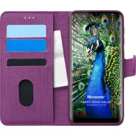 Microsonic Reeder P13 Blue Fabric Book Wallet Mor Cep Telefonu Kılıfı