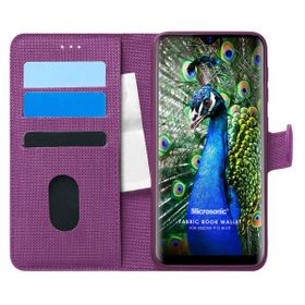 Microsonic Reeder P13 Blue Fabric Book Wallet Mor Cep Telefonu Kılıfı