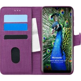 Microsonic Reeder P13 Blue Fabric Book Wallet Mor Cep Telefonu Kılıfı