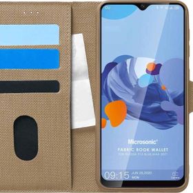 Microsonic Reeder P13 Blue Max 2021 Fabric Book Wallet Gold Cep Telefonu Kılıfı