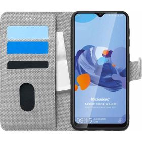 Microsonic Reeder P13 Blue Max 2021 Fabric Book Wallet Gri Cep Telefonu Kılıfı