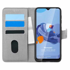 Microsonic Reeder P13 Blue Max 2021 Fabric Book Wallet Gri Cep Telefonu Kılıfı