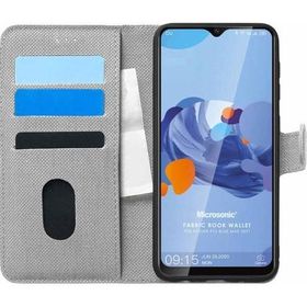 Microsonic Reeder P13 Blue Max 2021 Fabric Book Wallet Gri Cep Telefonu Kılıfı