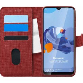 Microsonic Reeder P13 Blue Max 2021 Fabric Book Wallet Kırmızı Cep Telefonu Kılıfı