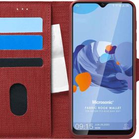 Microsonic Reeder P13 Blue Max 2021 Fabric Book Wallet Kırmızı Cep Telefonu Kılıfı