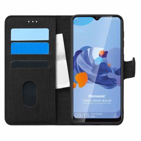 Microsonic Reeder P13 Blue Max 2021 Fabric Book Wallet Siyah Cep Telefonu Kılıfı