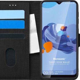 Microsonic Reeder P13 Blue Max 2021 Fabric Book Wallet Siyah Cep Telefonu Kılıfı