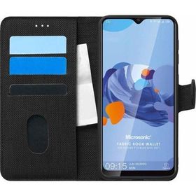 Microsonic Reeder P13 Blue Max 2021 Fabric Book Wallet Siyah Cep Telefonu Kılıfı