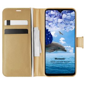 Microsonic Reeder P13 Blue Max Delux Leather Wallet Gold Kılıf