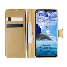 Microsonic Reeder P13 Blue Max Delux Leather Wallet Gold Kılıf