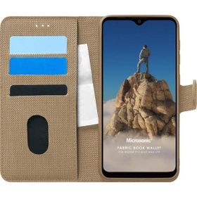 Microsonic Reeder P13 Blue Max Lite Fabric Book Wallet Gold Cep Telefonu Kılıfı