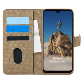 Microsonic Reeder P13 Blue Max Lite Fabric Book Wallet Gold Cep Telefonu Kılıfı