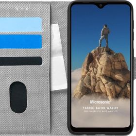 Microsonic Reeder P13 Blue Max Lite Fabric Book Wallet Gri Cep Telefonu Kılıfı