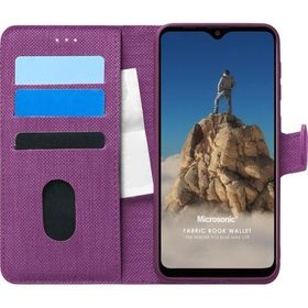 Microsonic Reeder P13 Blue Max Lite Fabric Book Wallet Mor Cep Telefonu Kılıfı