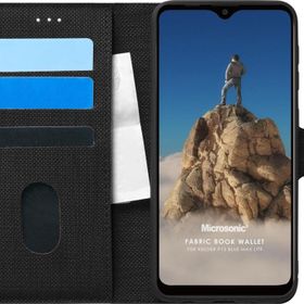 Microsonic Reeder P13 Blue Max Lite Fabric Book Wallet Siyah Cep Telefonu Kılıfı
