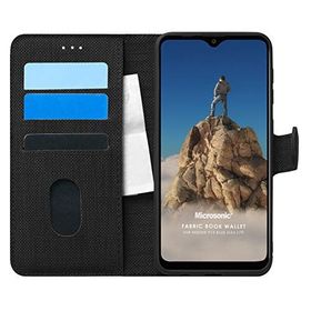 Microsonic Reeder P13 Blue Max Lite Fabric Book Wallet Siyah Cep Telefonu Kılıfı