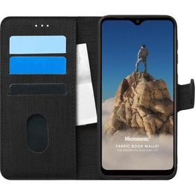 Microsonic Reeder P13 Blue Max Lite Fabric Book Wallet Siyah Cep Telefonu Kılıfı