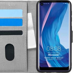 Microsonic Reeder P13 Blue Max Pro Fabric Book Wallet Gri Cep Telefonu Kılıfı