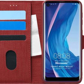 Microsonic Reeder P13 Blue Max Pro Fabric Book Wallet Kırmızı Cep Telefonu Kılıfı