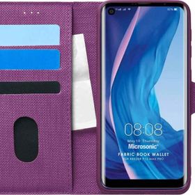 Microsonic Reeder P13 Blue Max Pro Fabric Book Wallet Mor Cep Telefonu Kılıfı