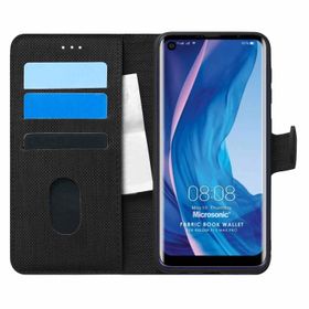 Microsonic Reeder P13 Blue Max Pro Fabric Book Wallet Siyah Cep Telefonu Kılıfı