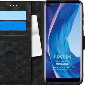 Microsonic Reeder P13 Blue Max Pro Fabric Book Wallet Siyah Cep Telefonu Kılıfı