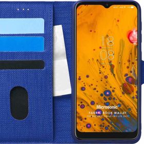 Microsonic Reeder P13 Blue Max Pro Lite 2022 Fabric Book Wallet Lacivert Cep Telefonu Kılıfı