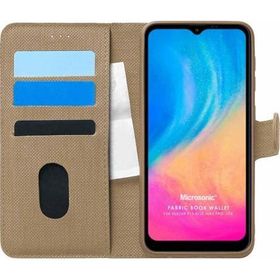 Microsonic Reeder P13 Blue Max Pro Lite Fabric Book Wallet Gold Cep Telefonu Kılıfı