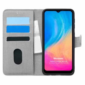 Microsonic Reeder P13 Blue Max Pro Lite Fabric Book Wallet Gri Cep Telefonu Kılıfı