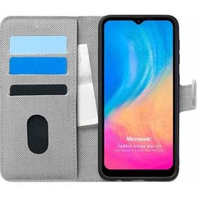 Microsonic Reeder P13 Blue Max Pro Lite Fabric Book Wallet Gri Cep Telefonu Kılıfı