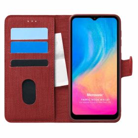 Microsonic Reeder P13 Blue Max Pro Lite Fabric Book Wallet Kırmızı Cep Telefonu Kılıfı