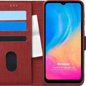 Microsonic Reeder P13 Blue Max Pro Lite Fabric Book Wallet Kırmızı Cep Telefonu Kılıfı