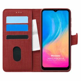 Microsonic Reeder P13 Blue Max Pro Lite Fabric Book Wallet Kırmızı Cep Telefonu Kılıfı