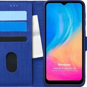 Microsonic Reeder P13 Blue Max Pro Lite Fabric Book Wallet Lacivert Cep Telefonu Kılıfı