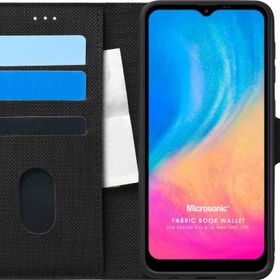 Microsonic Reeder P13 Blue Max Pro Lite Fabric Book Wallet Siyah Cep Telefonu Kılıfı